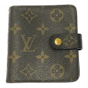 【中古】LOUIS VUITTON ルイ・ヴィトン M61667 モノグラム PVC コンパクトジップ 二つ折り財布 ブラウン 329959 二つ折り財布