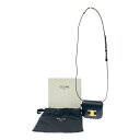 【中古】【箱付き】 CELINE セリーヌ シャイニーカーフスキン ミニクロード ショルダーバッグ ブラック 408578 ショルダーバッグ