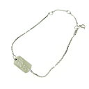 【中古】【箱付き】 Christian Dior クリスチャンディオール メタル ドッグタグ プレート ブレスレット シルバー 412180 ブレスレット