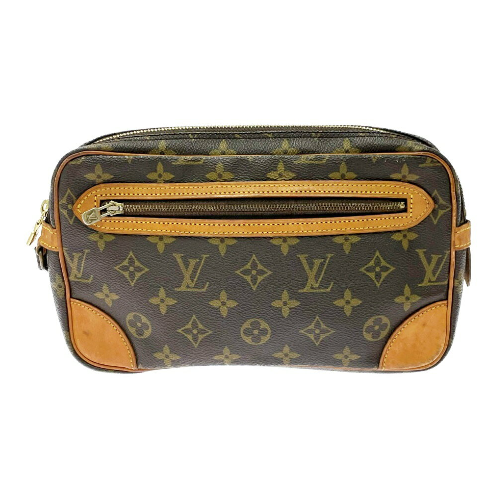 【中古】LOUIS VUITTON ルイ・ヴィトン M51825 モノグラム PVC マルリードラゴンヌGM セカンドバッグ ブラウン 530153 セカンドバッグ