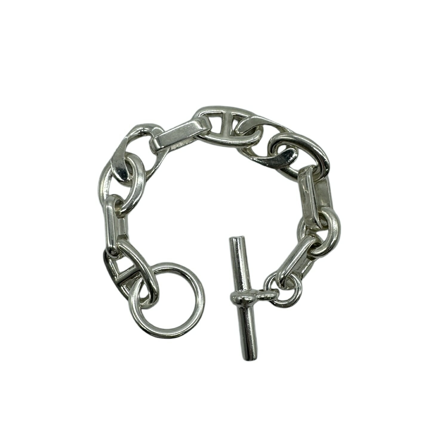 【美品】HERMES エルメス アレア GM 11コマ ブレスレット 新型 バングル Tバー 925 シルバーのサムネイル