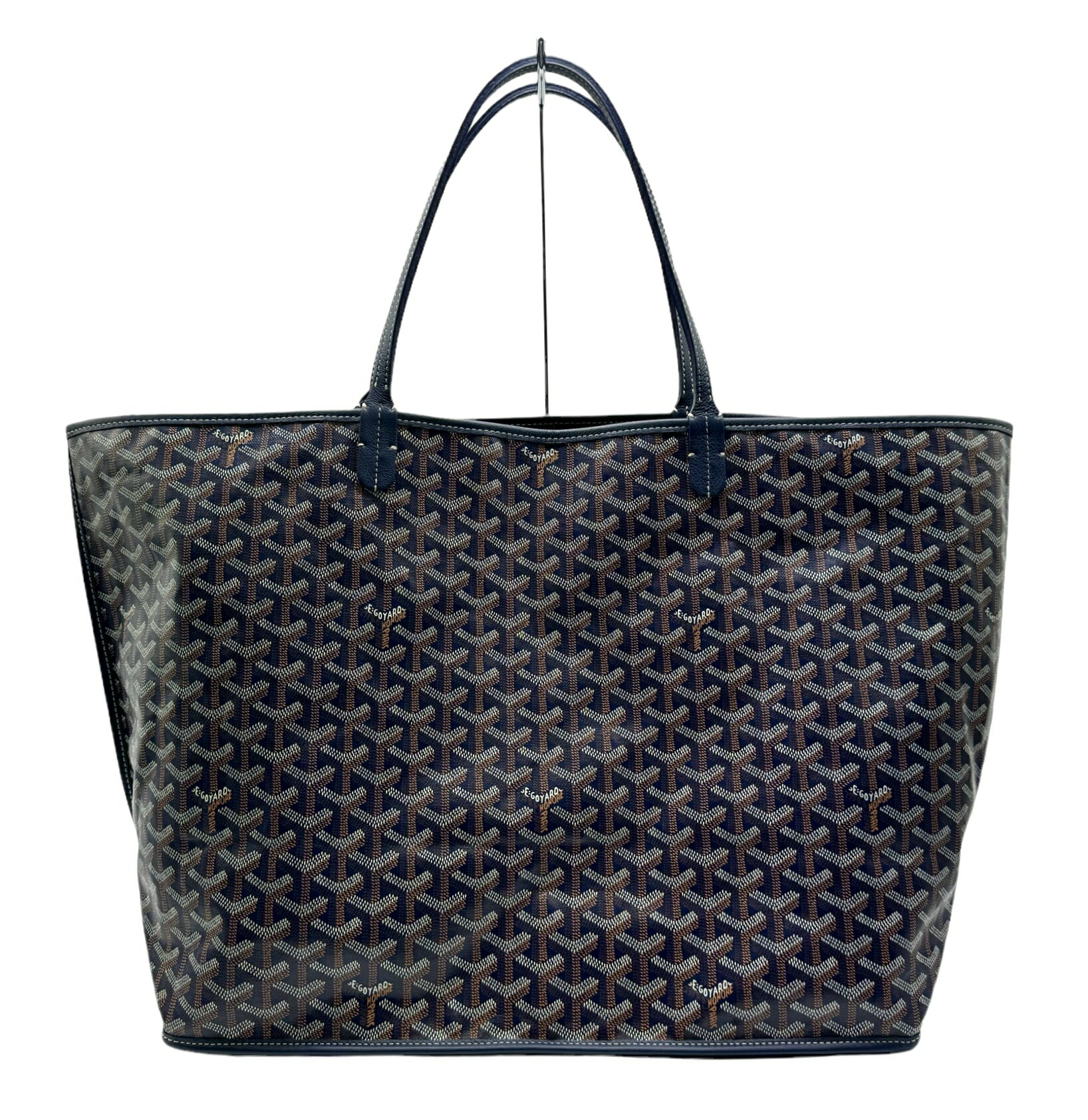 トートバッグ 【美品】GOYARD ゴヤール アンジュ GM トートバッグ リバーシブル ハンドバッグ PVC レザー ネイビー