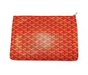 【美品】GOYARD ゴヤール セナ MM クラッチバッグ PVC レザー オレンジ(4)