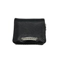 クロムハーツ 【新同】ChromeHearts クロムハーツ スクエアジップ ビルウォレット 二つ折り財布 ダガー シルバー金具 925 レザー ブラック