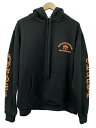 クロムハーツ 【美品】CHROME HEARTS クロムハーツ Cemetery Cross Pullover Hoodie セメタリー プルオーバーフーディ パーカー セメタリークロス プリント ブラック オレンジ M