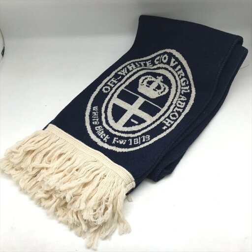 OFF-WHITE オフホワイト OMMA001E18407008 ロゴマフラー ネイビー Church Scarf チャーチスカーフ フリンジ付き アクリル 【中古品】 24-103020 OFF-WHITE オフホワイト OMMA001E18407008 ロゴマフラー ネイビー Church Scarf チャーチスカーフ フリンジ付き アクリル 【中古品】 24-103020