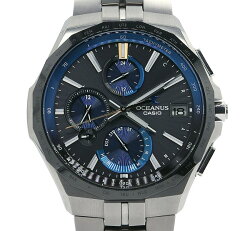 送料無料！★箱付！美品！CASIO カシオ OCEANUS オシアナス OCW-S5000E-1AJF マンタ S5000 シリーズ スリムケース 電波ソーラー メンズ★