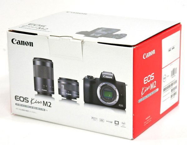 ★新品！未使用！CANON キャノン EOS Kiss M2 ダブルズームキット ミラーレス デジタル一眼レフカメラ★