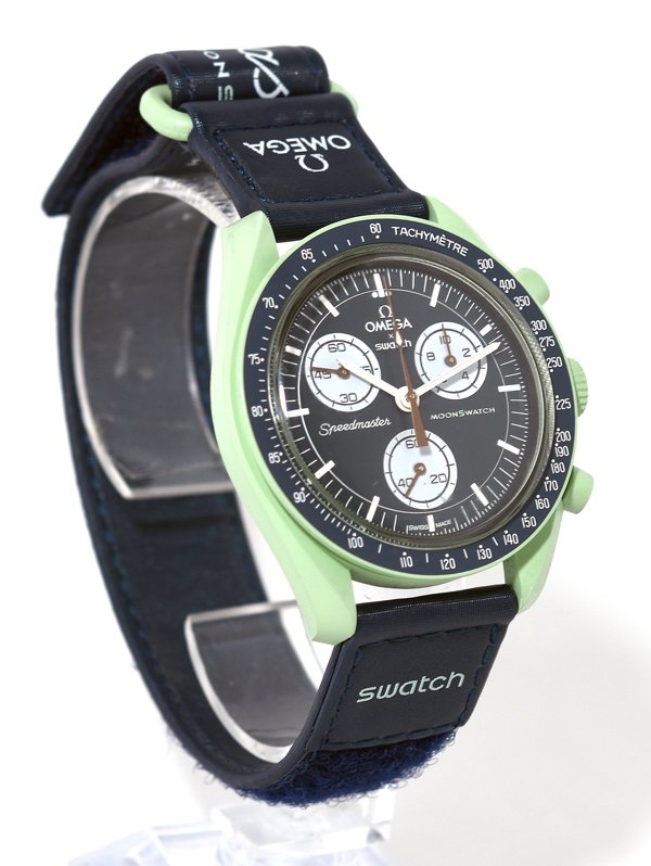 ★電池交換済！箱保付！美品！OMEGA × SWATCH オメガ × スウォッチ コラボモデル MISSION ON EARTH SO33G100 クオーツ メンズ★