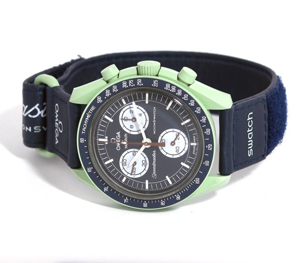 ★電池交換済！箱保付！美品！OMEGA × SWATCH オメガ × スウォッチ コラボモデル MISSION ON EARTH SO33G100 クオーツ メンズ★