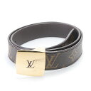 ルイヴィトン LOUIS VUITTON ベルト サンチュール LVカット M6887 モノグラム ゴールドカラーバックル 75刻印【中古】