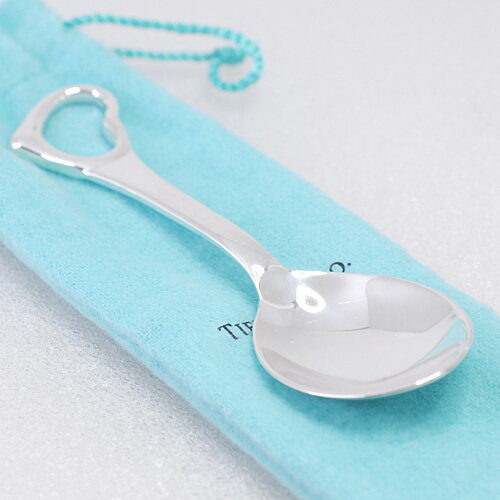 ティファニー 綺麗です Ag925 オープンハート ベビー スプーン/エルサ・ペレッティ スターリングシルバー 赤ちゃん カトラリー 仕上げ済み【中古】