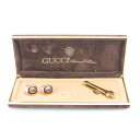 【美品】グッチ オールドグッチ インターロッキング GGロゴ ネクタイピン & インターロッキング カフス【中古】