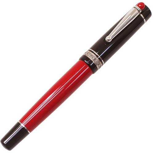 Delta - 綺麗です デルタ ウェイ スモルフィア 万年筆 F字 ペン先 14K-585 レッド/シルバー 両用式 筆記確認済み【中古】