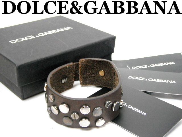 DOLCE&GABBANAドルチェ&ガッバーナ レザー ブレスレット ダークブラウン【未使用】【中古】【新品】