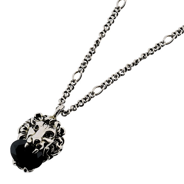 ★送料込★GUCCI ライオンヘッド ブラッククリスタル ネックレス 4776-1-1.jpg