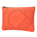 【送料無料】【本物】HERMES★エルメス★ネオバンカノエMM★グルナディーヌ★オレンジ★ポーチ★スクエア型★パンチング★レディース★ロゴ★713-118
