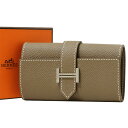 送料無料 本物 人気 HERMES エルメス ベアン キーケース W刻印 ヴォーエプソン エトゥープ シルバー金具 エトープ Hロゴ 6155-1