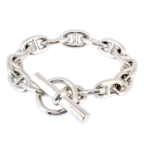送料無料 本物　人気 HERMES エルメス シェーヌダンクルMM ブレスレット SV925 14コマ シルバーアクセサリー お洒落 新品仕上げ済 822-32