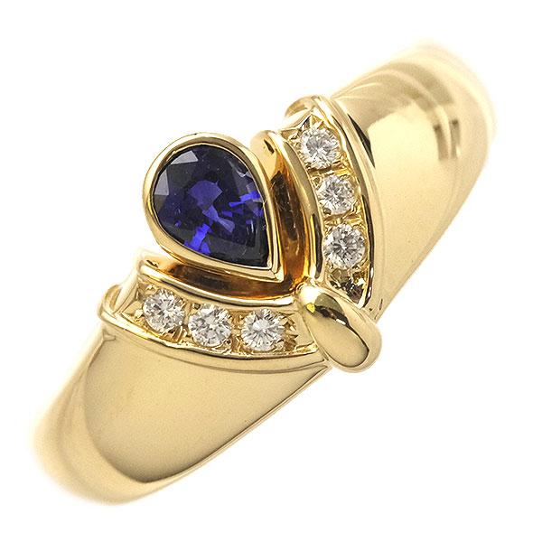 送料無料 本物　POLA ポーラ サファイアダイヤモンドリング 指輪 750 K18YGイエローゴールド サファイア0.25ct ダイヤ0.06ct 8.5号 仕上げ済み レディース 38-10M