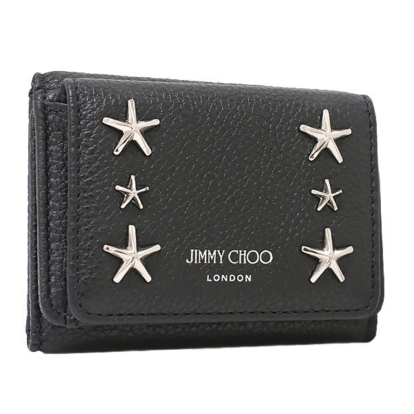 ジミーチュウ 財布（レディース） 【送料無料】【本物】未使用品★JIMMY CHOO★ジミーチュウ★三つ折り財布★コンパクトウォレット★スタースタッズ★おしゃれ★可愛い★レディース★メンズ★54037M★