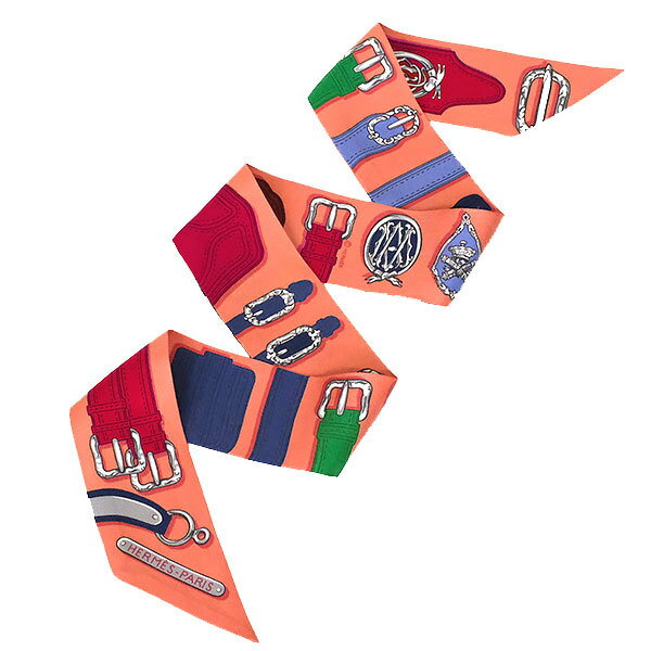【送料無料】【本物】極美品★HERMES★エルメス★ツイリー★シルク100%★ベルトデザイン★ファッション小物★おしゃれ★レディース メンズ★54095M★