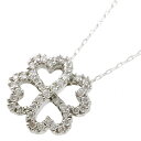 【送料無料】【本物】ダイヤモンドネックレス★K18WG ホワイトゴールド★ダイヤ0.38ct★四つ葉のクローバー★レディースペンダント★おしゃれ★可愛い★975-81M★(4)