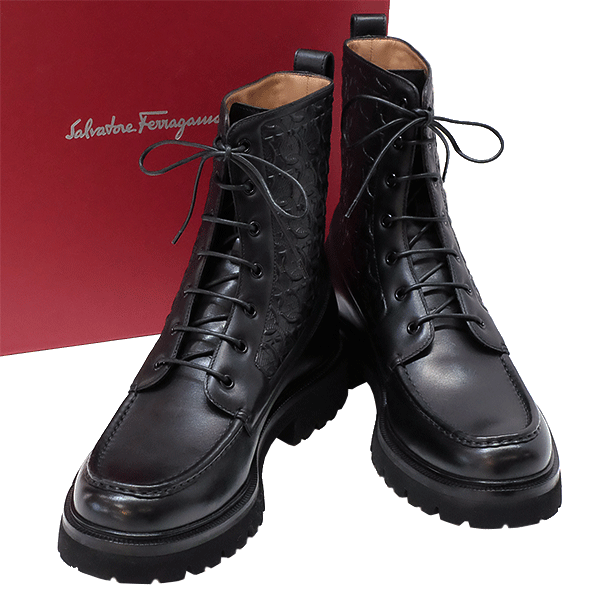 Ferragamo ブラック Maxi-Tongue コンバットブーツ 楽天市場】コンバットブーツ(ブランドフェラガモ)(ブーツ