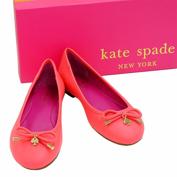 【送料無料】【本物】未使用★katespade★ケイトスペード★レディースフラットシューズ★靴★蛍光ピンク★リボン★6 1/2★約23.0〜23.5cm★566-16