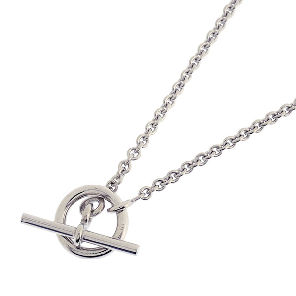 【送料無料】【本物】希少★HERMES★エルメス★グレナンネックレス★750WG★ペンダント★約40cm★レディース★K18ホワイトゴールド★新品仕上げ済み★566-20のサムネイル