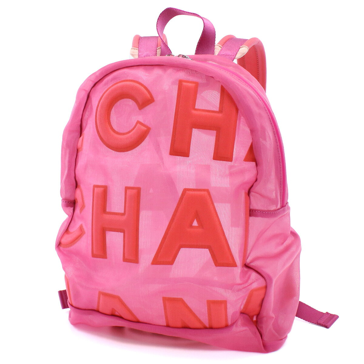 【中古・未使用】シャネル CHANEL メッシュ ナイロン リュック バックパック 2019春夏プレコレクション AS0422 ピンク レディース 店頭展示品