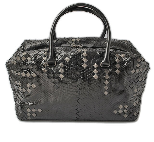 【中古】BOTTEGA VENETA ボッテガ ヴェネタ ブランドバッグ 新品同様 中古 ハンドバッグ/ボストンバッグ ナッパ/パイソン ブラック/シルバー 229913 VEFE8 1095