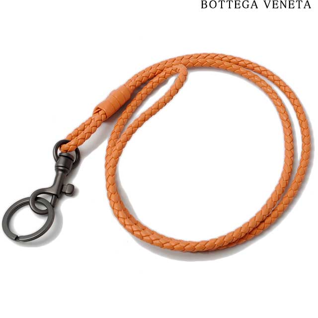 ボッテガヴェネタ ネックストラップ BOTTEGA VENETA キーリング付 イントレチャート ナッパ PERSIMMON/オレンジ系 113540 V001N 7626