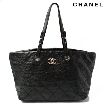 シャネル CHANEL ショルダーバッグ/トートバッグ　キルティング　レザー　ブラック　金具シルバー　【中古】