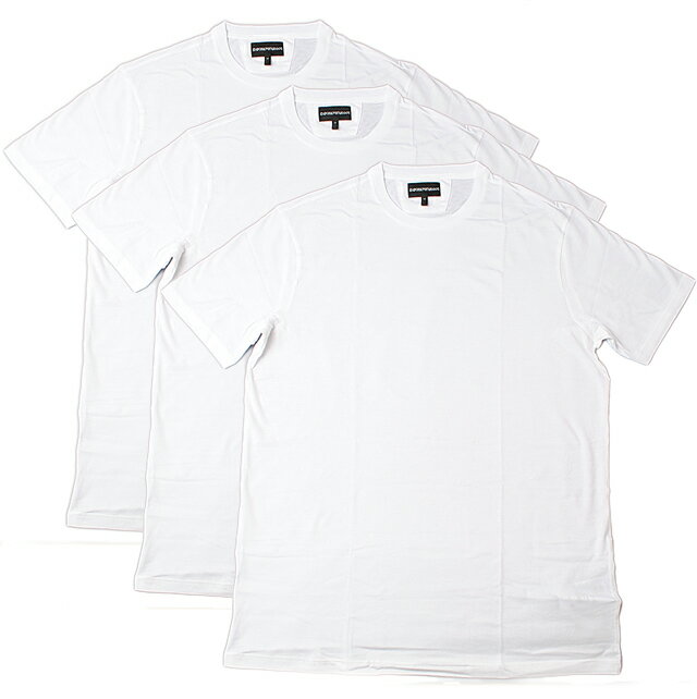 エンポリオ アルマーニ　半袖Tシャツ 3枚セット EMPORIO ARMANI メンズ　アンダーウェア クルーネック ホワイト 3Y1DA1 1JCRZ 0100
