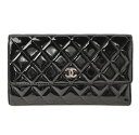 シャネル 財布 レディース（売れ筋ランキング） シャネル 財布 CHANEL 長財布/3折財布 キルティング マトラッセ パテントレザー ブラック A48984