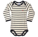 プチバトー ベビー服 男の子 プチバトー アンダーウェア 肌着/長袖ボディ PETIT BATEAU ベビー 男女兼用 ホワイト/ネイビー 出産祝い