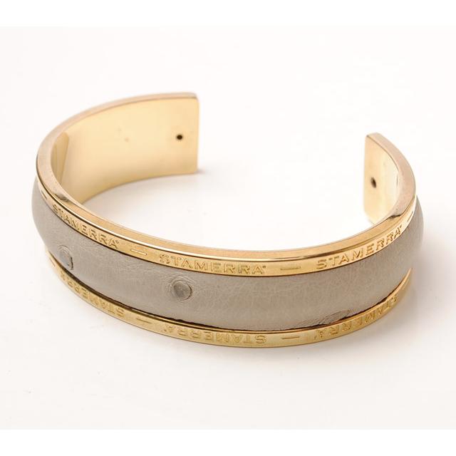 スタメーラ バングル/ブレスレット STAMERRA バングル オーストリッチ ライトグレー【期間限定5%OFFクーポン対象】