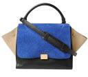 セリーヌ ハンドバッグ/ショルダーバッグ CELINE トラペーズ/TRAPEZE 169543 ブルー/サンドベージュ/ブラック 2way ストラップ付【中古...