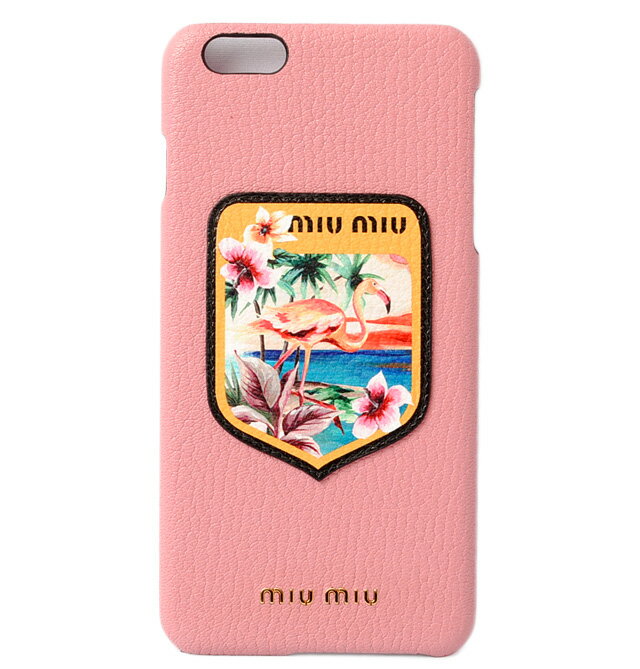 ~E~E iPhone 6 vXP[X 6svXP[X miumiu iPhoneplus 5ZH007 MADRAS BLASON }hX ROSA [Ygp  