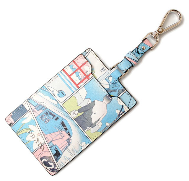パスケース/IDホルダー PRADA 2MC022 コミックプリント LUGGAGE TAG AZZURRO/アズーロ 未使用【中古】
