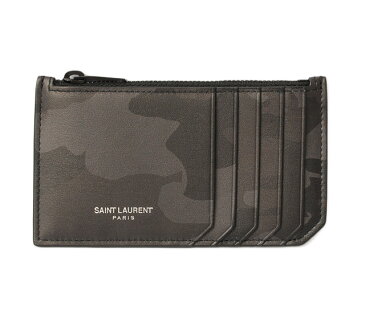 サンローランパリ コインケース/カードケース YSL メンズ SAINT LAURENT PARIS シップポーチ カーフレザー CAMOUFLAGE/カモフラ 458589