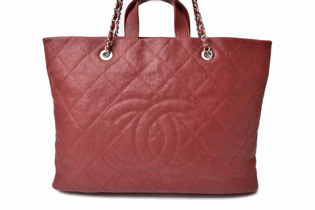 【中古】 CHANEL シャネル ブランドバッグ 新品同様 中古 ショルダーバッグ/チェーントートバッグ バッグ キャビアスキン ルージュレッド/シルバー金具新生活