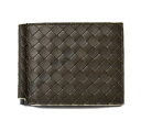 ボッテガヴェネタ 財布/マネークリップ BOTTEGA VENETA 折財布/札入れ カーフ 123180 ダークグリーン/オフホワイト