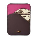 クロエ カードホルダー/カードケース Chloe WALDEN/クロコ型押し/レザー CHC19AP300B46079 ボルドー/ピンク