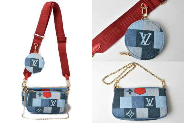 【中古】LOUIS VUITTON ルイヴィトン 中古 バッグ ブランドバッグ 新品同様 未使用 アクセサリーポーチ/コインケース/バッグ ミュルティ ポシェット アクセソワール デニム モノグラム M44990新生活