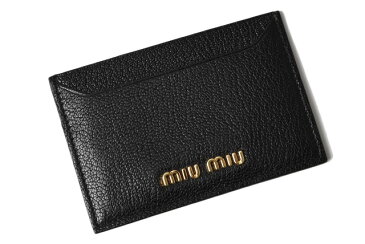 ミュウミュウ カードケース/名刺入れ miumiu 5MC208 MADRAS/マドラス ロゴ NERO/ブラック 未使用【中古】