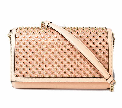 【先着5%OFFクーポン!対象ショップ限定3000円以上4/21まで】Christian louboutin クリスチャンルブタン ブランドバッグ 未使用 ショルダーバッグ/クラッチバッグ PALOMA CLUCH カーフ/スパイク ベージュ/ライトゴールド 1205244