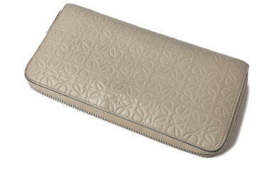 ロエベ 財布 LOEWE 長財布/ラウンドファスナー カーフスキン SAND/サンド【中古】