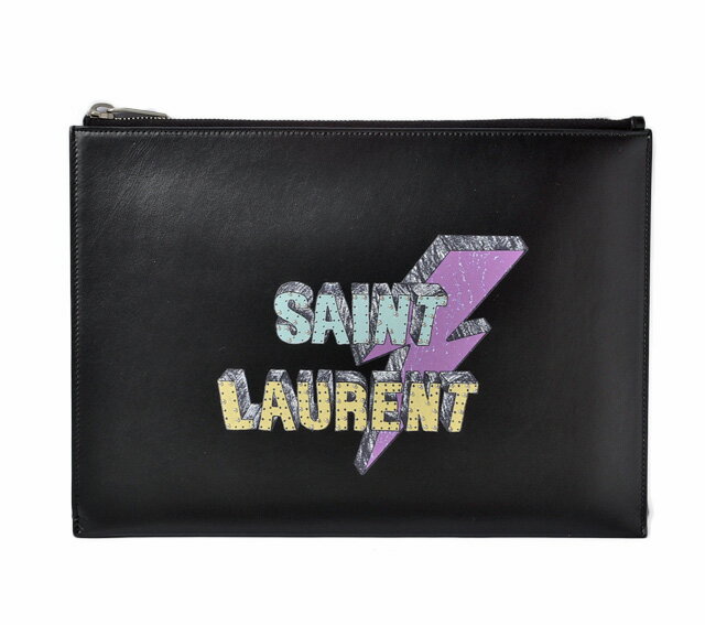 サンローラン iPad miniケース/クラッチバッグ SAINT LAURENT　IPAD タブレットケース　ロゴ/ブラック